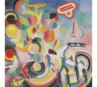 SGFGAD FHYWQ Affiche de Robert Delaunay Illustration murale abstraite 《Hommage à Blériot》par Robert Delaunay Estampes Peinture en couleur sur toile pour la décoration intérieure 40x40cm Non encadrée