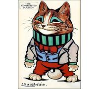 SGFGAD FHYWQ Affiche Louis Wain Portraits de chats imprimés《La mascotte contente》Peinture murale moderne de Louis Wain Peinture sur toile pour la déco intérieure 50x70cm sans cadre