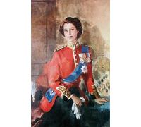 SGFGAD FHYWQ Affiche portrait de la reine Elizabeth II Tableau de figure moderne sur toile Élisabeth II Art mural assis Collection de tirages pour la décoration intérieure 50x80cm sans cadre