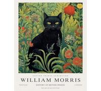 SGFGAD FHYWQ Affiche William Morris Peinture moderne sur toile d’animal《 Black Cat》De William Morris Wall Art Collection Estampes pour la décoration intérieure 40x50cm non encadrée