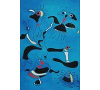 SGFGAD FHYWQ célèbre Joan Miro affiche Impressions en couleur Image d’art mural abstrait《Bleu et figure》Peinture sur toile grise Joan Miro pour la décoration intérieure 60x80cm non encadré