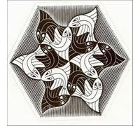 SGFGAD FHYWQ Célèbre M.C Escher Vision Affiche Penser Impressions Abstrait Art Mural Image《Motif De Poisson》M.C Escher Peinture Sur Toile Pour Décoration Intérieure 50x50cm Non Cadre