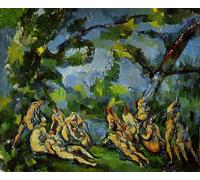 SGFGAD FHYWQ Célèbre Paul Cézanne Affiche Nu Personnes Impressions Art Mural Vintage《Les Baigneuses》Tableau Paul Cézanne Peinture Sur Toile Pour Décoration Intérieure 70x50cm Non encadré