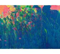 SGFGAD FHYWQ célèbre Walasse Ting Affiche Paysages Impressions Abstrait Art Mural Image《Aquarelle Bleue》Walasse Ting Peinture Sur Toile Pour Décoration Intérieure 80x50cm Non encadré