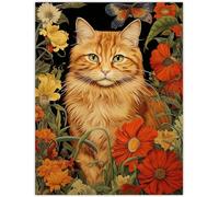 SGFGAD FHYWQ Célèbre William Morris Chat Affiche et tirages Chat Floral Toile Murale Art William Morris Peinture William Morris Photos Home Decor 40x60cm sans Cadre