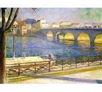 SGFGAD FHYWQ Edvard Munch Affiche Paysages Impressions Abstrait Photo D’art Mural《La Seine à Saint-Cloud》Edvard Munch Peinture Sur Toile Pour Décoration Intérieure 50x80cm Non encadré