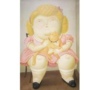 SGFGAD FHYWQ Fernando Botero Affiche Impressions en Couleur Abstrait Photo D’art Mural《Fille Avec Son Chat》Fernando Botero Peinture Sur Toile Pour La Décoration Intérieure 50x80cm Non Encadré