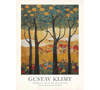 SGFGAD FHYWQ Gustav Klimt Affiche et Impressions Vintage Wall Art Image Couleur《Paysage Avec Des Arbres》Gustav Klimt Peinture Sur Toile Pour Décor De Salon 50x60cm Sans Cadre