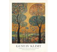 SGFGAD FHYWQ Gustav Klimt Affiche et Impressions Vintage Wall Art Image Couleur《Paysage Avec Des Arbres》Gustav Klimt Peinture Sur Toile Pour Décor De Salon 50x60cm Sans Cadre