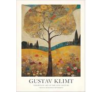 SGFGAD FHYWQ Gustav Klimt Affiche Paysages Impressions Abstrait Art Mural Image《Arbre Et Fleurs En Automne》Gustav Klimt Peinture Sur Toile Pour Décoration Intérieure 50x60cm Non encadré