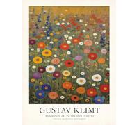 SGFGAD FHYWQ Gustav Klimt Affiche Paysages Impressions Vintage Wall Art Photo Couleur《Fleurs De Jardin》Gustav Klimt Peinture Sur Toile Pour Décor De Salon 50x60cm Non Encadré