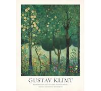 SGFGAD FHYWQ Gustav Klimt Affiche Paysages Impressions Vintage Wall Art Photo Couleur《Verger Vert》Gustav Klimt Peinture Sur Toile Pour Décor De Salon 50x60cm Non Encadré