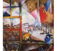 SGFGAD FHYWQ Marc Chagall Affiche Impressions Couleur Abstrait Art Mural Image《Paris À Travers La Fenêtre》Marc Chagall Peinture Sur Toile Pour La Maison 60x60cm Sans Cadre