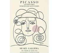 SGFGAD FHYWQ Pablo Picasso Affiche Impressions Colorées Tableau D’art Mural Abstrait《Tête De Femme Portait》Pablo Picasso Peinture Sur Toile Pour Décoration Intérieure 50x60cm Non Encadré