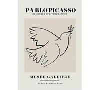 SGFGAD FHYWQ Pablo Picasso Ligne Affiche Impressions Colorées Abstrait Photo D’art Mural《Colombe De La Paix》Pablo Picasso Peinture Sur Toile Pour La Maison 50x60cm Sans Cadre