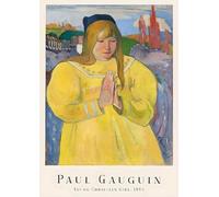 SGFGAD FHYWQ Paul Gauguin Affiche Portrait Impressions Abstrait Art Mural Image《Jeune Fille Chrétienne》Paul Gauguin Peinture Sur Toile Pour Décoration Intérieure 40x60cm Non Encadré