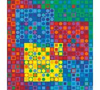 SGFGAD FHYWQ Victor Vasarely Poster《Multicolor-Block》Art mural abstrait Picture Vision Prints Victor Vasarely Peinture sur toile pour la décoration intérieure 45x45cm non encadré