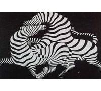 SGFGAD FHYWQ Victor Vasarely Vision Affiche Impressions Couleur Abstrait Photo D’art Mural《Deux Zèbres》Victor Vasarely Peinture Sur Toile Pour Décor De Salon 50x100cm Sans Cadre