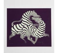 SGFGAD FHYWQ Victor Vasarely Vision Affiche Impressions Couleur Abstrait Photo D’art Mural《Deux Zèbres》Victor Vasarely Peinture Sur Toile Pour Décor De Salon 60x60cm Non Encadré