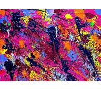 SGFGAD FHYWQ Walasse Ting Affiche Paysages Impressions Abstrait Art Mural Image《Aquarelle Colorée》Walasse Ting Peinture Sur Toile Pour Décoration Intérieure 80x50cm Non Cadre