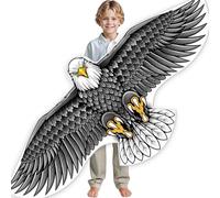 SGftre Cerf-volant aigle pour adultes et enfants, extrêmement facile à voler pour les débutants, ligne unique plage et parc (aigle noir, 1)
