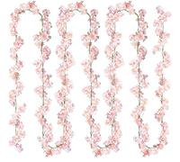 Sggvecsy Lot de 2 guirlandes de Fleurs de Cerisier artificielles à Suspendre en Soie pour Maison, Mariage, Jardin, fête, Arche, Bureau, décoration (Rose)