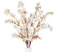 Sggvecsy Lot de 3 Branches de Cerisier artificielles de 99,1 cm de Haut en Soie pour décoration de Maison, de Mariage, de Table, de Vase (Ivoire)