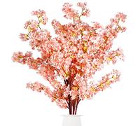 Sggvecsy Lot de 3 Branches de Fleurs de Cerisier artificielles de 99 cm pour décoration de Maison, de fête de Mariage (Rose)