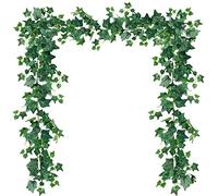 Sggvecsy Lot de 3 guirlandes de Lierre Artificiel de 2 m sans Odeur en Soie avec Feuilles Vertes - Plantes artificielles à Suspendre pour Mariage, Maison, fête, décoration intérieure et extérieure