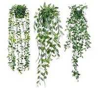 Sggvecsy Lot de 3 Plantes artificielles à Suspendre en Pot pour Maison, intérieur, extérieur, Mur, Jardin, décoration de Mariage