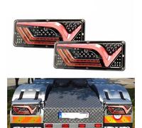 SGHFUVE Feux Arrière Voiture Lot 2 Feux Arrière LED Étanches Pour Remorque Camion Voiture 12V 24V Feu Arrière Feu Stop Feu Recul Feu Antibrouillard(12V)