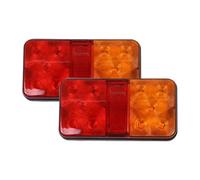 SGHFUVE Feux Arrière Voiture Lot 2 Feux Arrière Remorque Camion, Étanches, 10 LED Clignotants Arrière Pour Tra D7W2 12 V/24 V/12-80 V(12-80V)
