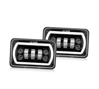 SGHFUVE Phares Avant Assemblage 4 Phares LED 4x6 Pouces 90 W 12 V/24 V Avec Feux De Jour Pour Cadillac Eldorado Et Seville (1975-1985)(2pc LED Headlight)