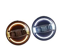 SGHFUVE Phares Avant Assemblage Ampoules De Phares LED 7 Pouces Rond Moto Phare Bleu DRL Angle Yeux Clignotant Pour Keenworth T-2000-2010