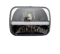 SGHFUVE Phares Avant Assemblage Phares LED Carrés 7"x6" Et 5"x7" H4, Feux De Route/croisement, Pour Jeep Pour Wrangler YJ, Pour Cherokee XJ, MJ Comanche(1PC BlackA)