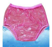 Sghjuy Culotte Incontinence Plastique Pantalon en Culotte Plastique PVC À Enfiler pour Adultes Imperméables Et Réutilisables pour Femme Homme,3XL,Pink