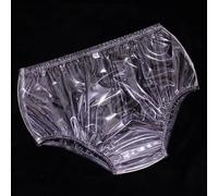 Sghjuy Culotte Plastique À Enfiler pour Adulte Silencieux Pantalon de Sécurité Anti-Fuite Latérale Incontinence Couvre-Couches Imperméables À l'eau Réutilisables,4XL,Clear
