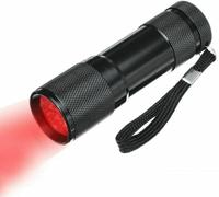 SGHOPLG 9 LED 670NM Deep Red Light Flashlight Against Deteriorating Eyesight Red Torch