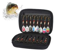 Sghtil Appâts de pêche, appâts de pêche pour basse - Kit de leurre de pêche portable à paillettes de 16 pièces, leurres à manivelle pour la pêche au bar, kit d'équipement de poisson d'eau salée avec