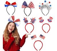 Sghtil Bandons patriotiques, bandeau du 4 juillet,Bandeaux d'accessoires de fête | Ensemble de 7 cerceaux de cheveux pour le défilé Memorial Independence Day Veterans Veterans - Patriotic 4e juillet