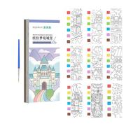 Sghtil Bloc de papier aquarelle, papier à dessin pour enfants | Ensemble de peinture à l'aquarelle sur papier de peinture avec pinceaux et couleurs,Livre d'aquarelle, papier de dessin portable pour