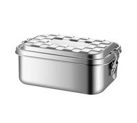 Sghtil Boîte à déjeuner en acier inoxydable, boîte à déjeuner en métal étanche, conteneurs à goûter en métal avec couvercles pour et adultes