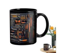 Sghtil Boîte à outils mécaniques, Tumbler à café mécanique à outils, Ceramic Men's Toolbox Coffee Coffee Coffee, Tasse à boire confortable pour les amateurs, les artisans et les tournevis