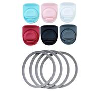 Sghtil Bouchon de couvercle de bouteille d'eau en silicone, Bouchon de couvercle de bouteille en silicone - 6 bouchons de bouteille d'eau avec 4 anneaux d'étanchéité,Joint de couvercle supérieur de la
