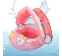 Sghtil Bouée pour Piscine de bébé avec auvent, Flotteur pour Bain de bébé avec Parasol, Protection Solaire, Anneau Aquatique pour de 6 à 36 Mois, Plage, fêtes extérieures, été