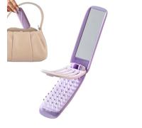 Sghtil Brosse De Voyage Pour Femmes - Portable Pliable Avec Massage | Brosse À Cheveux De Voyage Anti Noeud - Pour Voyage Utilisation Quotidienne Sac À Main Gym Travail École Traîne Maquillage