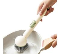 Sghtil Brosse distributrice de savon - Brosses à récurer avec poignée, baguette de nettoyage avec support distributeur réglable, outil de nettoyage pour la maison, les casseroles en verre, les éviers