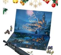 Sghtil Calendrier de l'Avent 2025 avec cubes de compte à rebours de Noël - Jeu de dés de vacances - Jeu de société festif pour amis, adolescents, hommes, famille, adolescents, adultes, à partir de 12