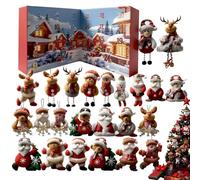 Sghtil Calendrier de l'Avent Noël,Compte à Rebours 24 Jours en Peluche | Décoration Mignonne pour Collection - Célébration Saisonnière Vacances