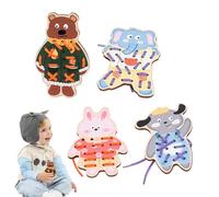 Sghtil Cartes à lacets pour jeunes, cartes à lacets - Apprenez à coudre le tableau de threads - Pratique pour cravate, activités de silence pour, jouets